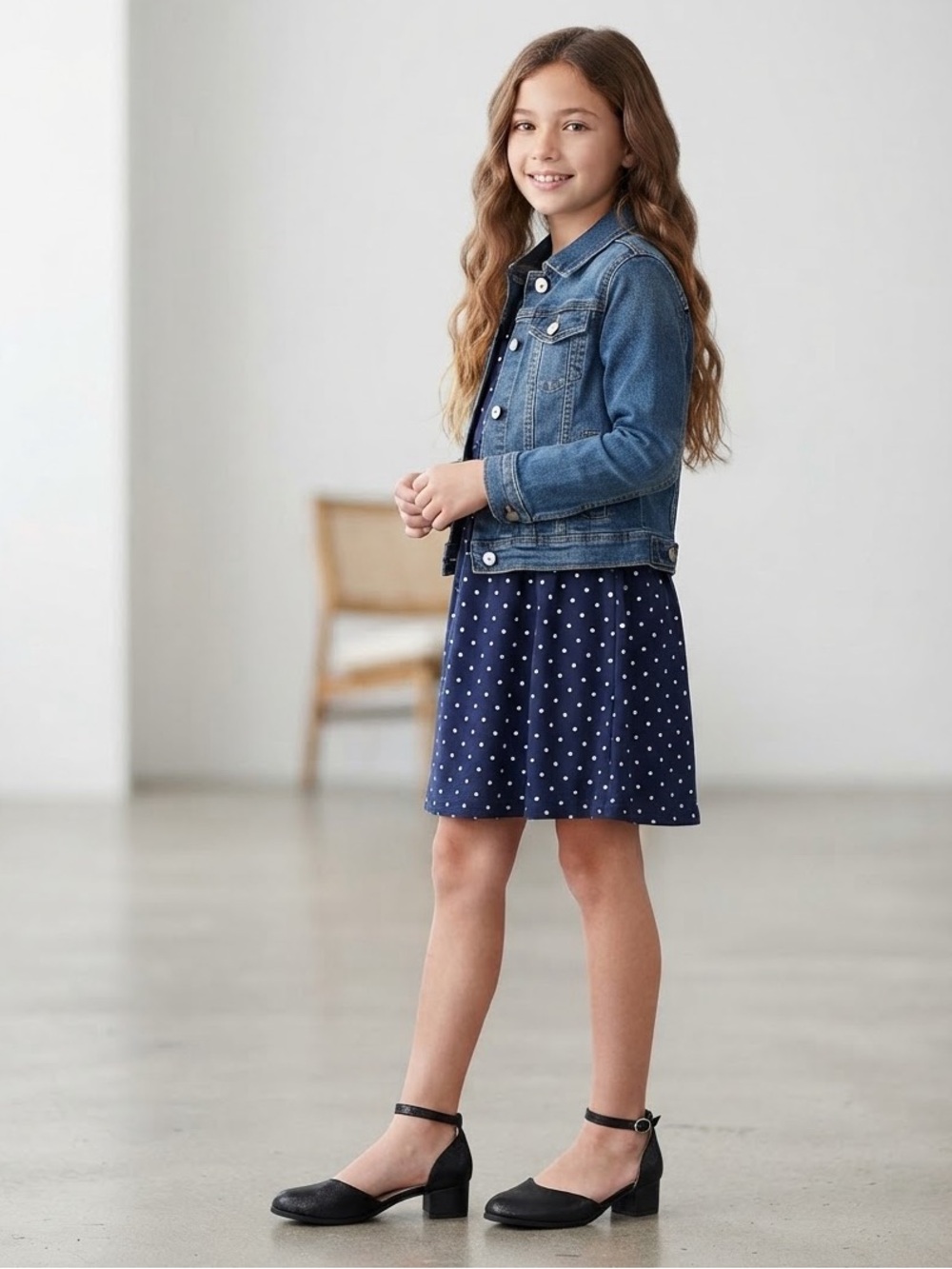 Girls dress shoes - Cat & Jack Black Ankle-Strap Low Block Heels size 4